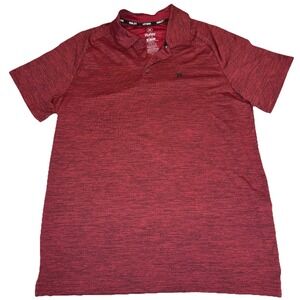 Hurley Mens Stretch Moisture Wicking Performance Polo Burgandy Heather Medium